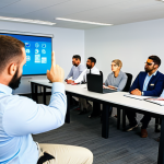 Modern Office Security Training**

"A diverse group of professionals attentively participating in a cybersecurity awareness training session in a brightly lit, modern office conference room. Fully clothed, appropriate attire, safe for work, professional setting, demonstrating vigilance and learning. Perfect anatomy, correct proportions, natural pose, well-formed hands, proper finger count, high quality, family-friendly."

**
