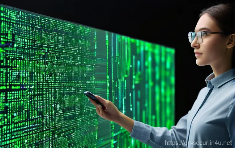 정보보안학 디지털 인증서 - **Prompt:** A sleek, modern web browser interface displayed on a holographic screen. A prominent, gl...