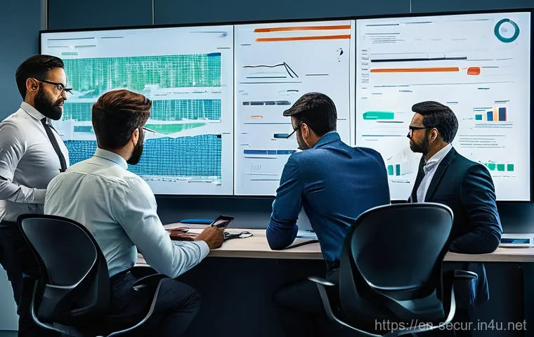 정보보안학 보안 사고 분석 - **Prompt:** A highly detailed, cinematic shot of a focused cybersecurity analyst in a dimly lit, fut...