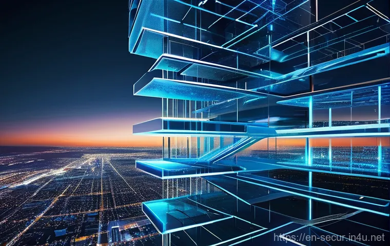 정보보안학 보안 프로토콜 - The Digital Fortress of Data Security**

**Prompt:** A vivid, abstract visualization of comprehensiv...