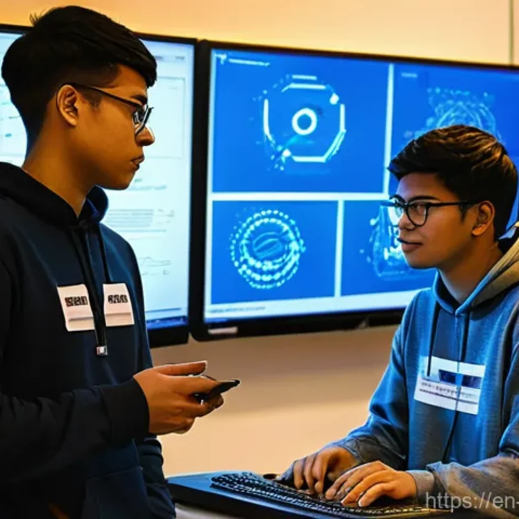 정보보안학 학위 취득 - **Cybersecurity Lab: Collaborative Learning & Innovation**
    A dynamic, brightly lit scene inside ...