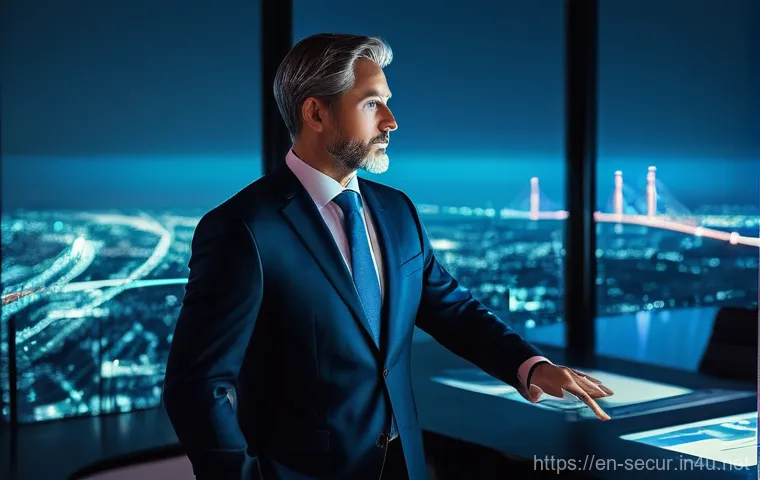 정보보안학 학위 취득 - **Security Operations Center: Vigilance and Defense**
    A highly focused, cinematic shot within a ...