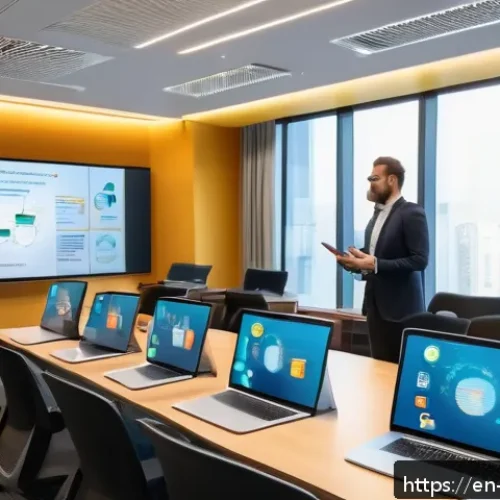 정보보안학 GDPR 컴플라이언스 - A modern corporate training room with diverse employees engaged in an interactive privacy awareness ...